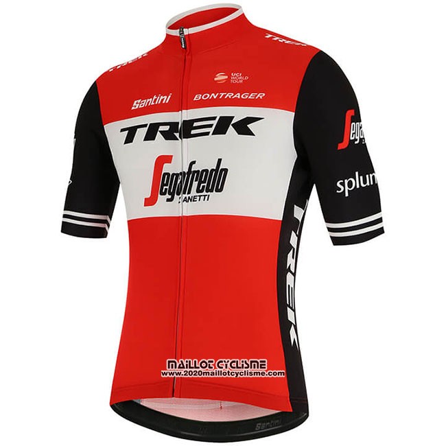 2019 Maillot Ciclismo Trek Segafredo Rouge Blanc Manches Courtes et Cuissard